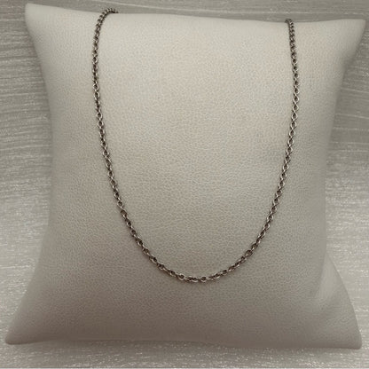 Solid 14k White Gold Rolo Chain Necklace
