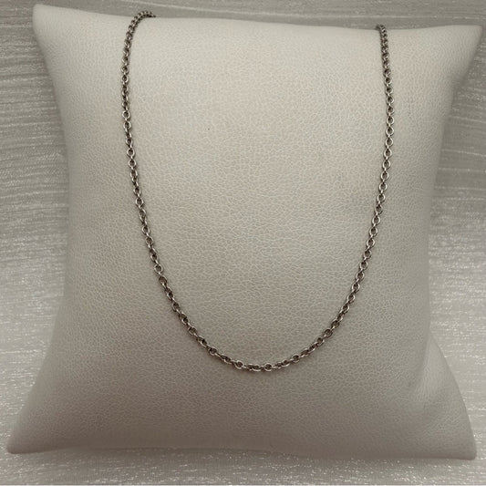 Solid 14k White Gold Rolo Chain Necklace