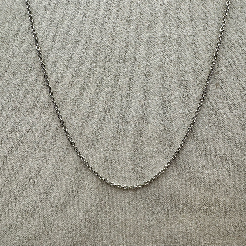 Solid 14k White Gold Rolo Chain Necklace