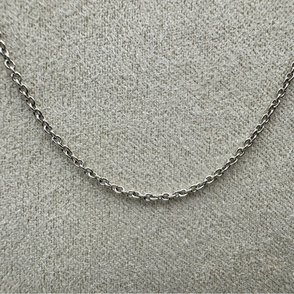Solid 14k White Gold Rolo Chain Necklace