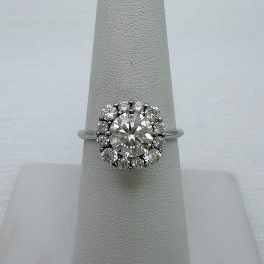 1 CT Moissanite Diamond S925 Sterling Silver FreeSize Ring