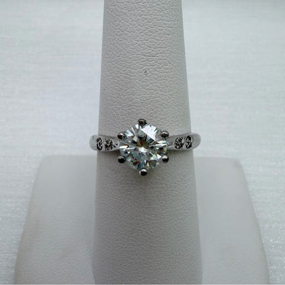 1 CT Moissanite Diamond Icey Blue FreeSize Ring