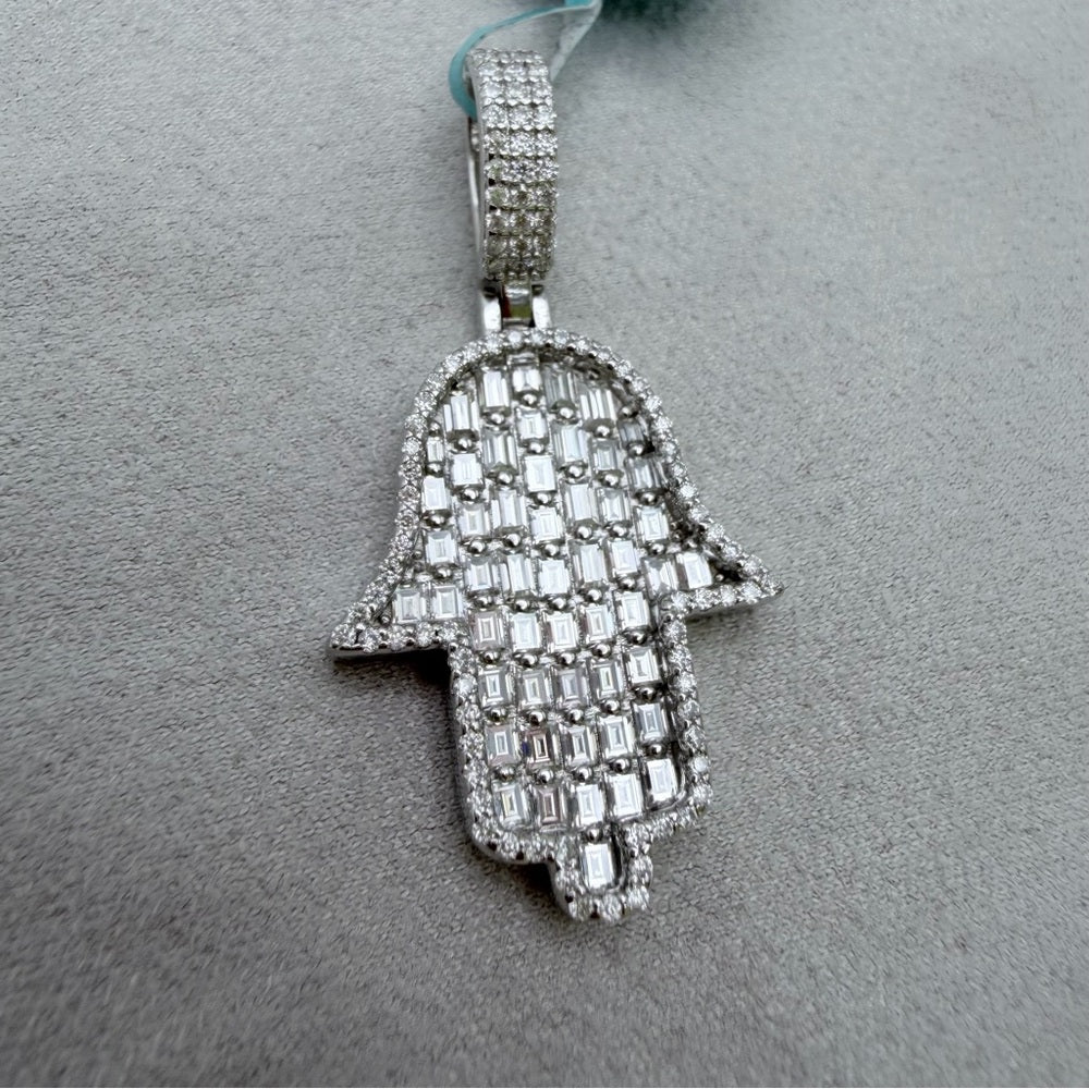 2.39 CT Moissanite Hamsa Hand Pendant