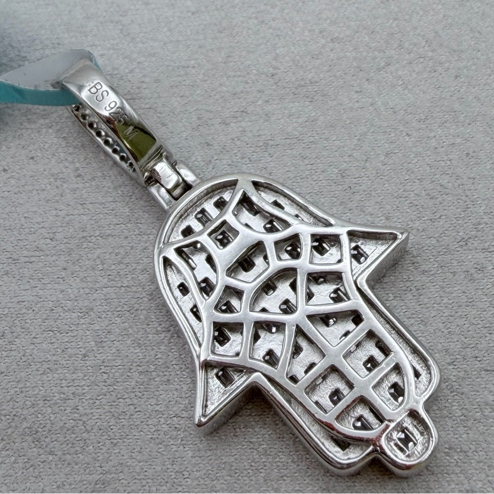2.39 CT Moissanite Hamsa Hand Pendant