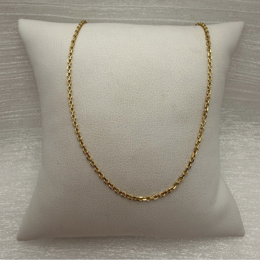Solid 14k Gold Diamond Cut Rolo Chain