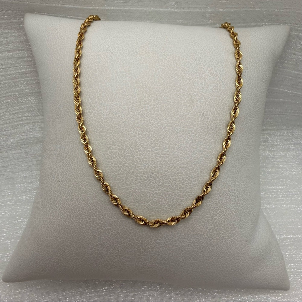 Solid 10k Gold Diamond Cut Rope Chain