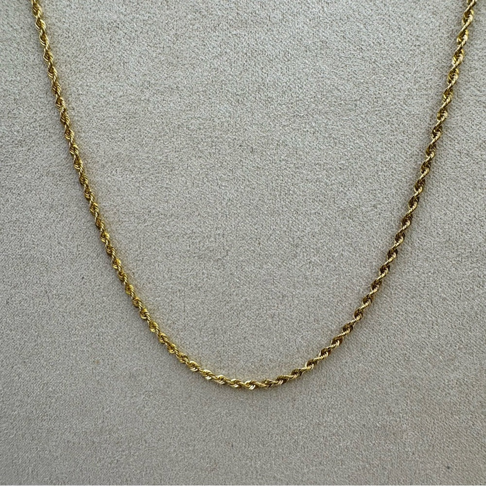 Solid 10k Gold Diamond Cut Rope Chain