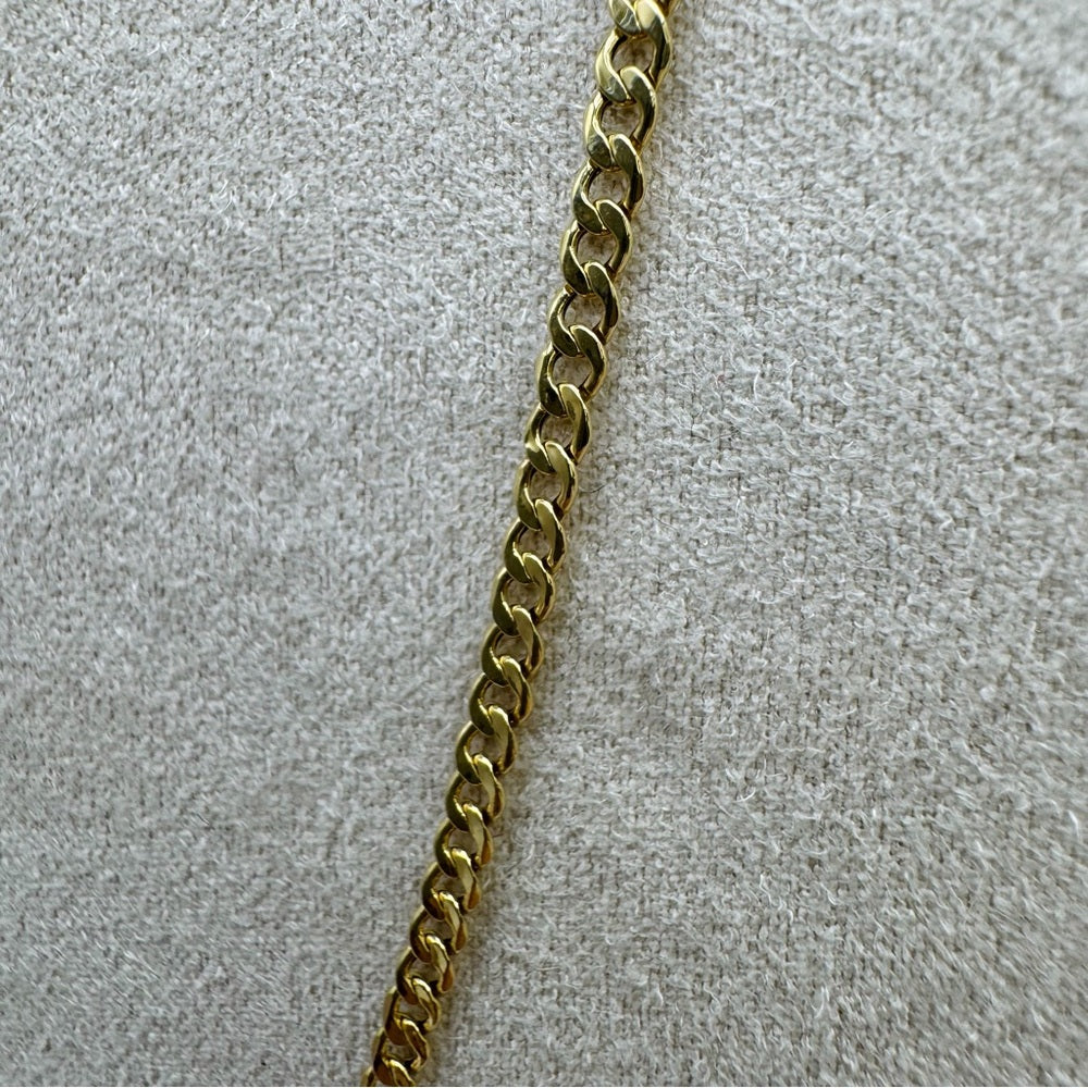 Solid 10k Gold Flat Curb Chain