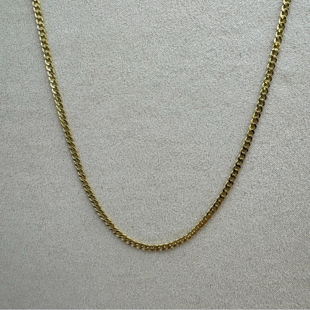 Solid 10k Gold Flat Curb Chain
