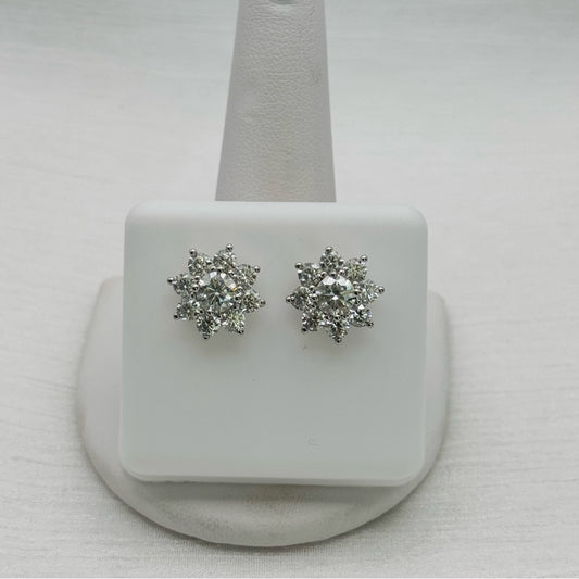 .5 * 2 CT Moissanite Diamond Flower Studs