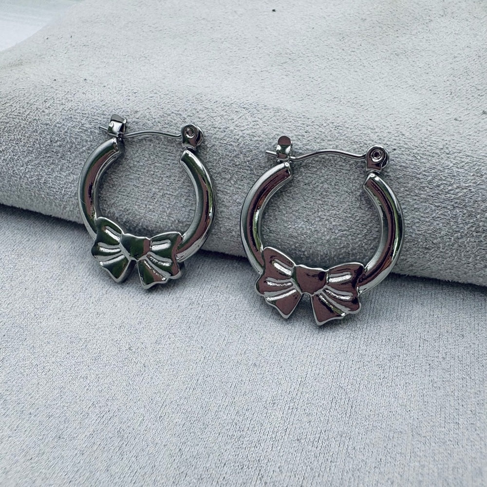 Gigi Bow Hoop (silver)