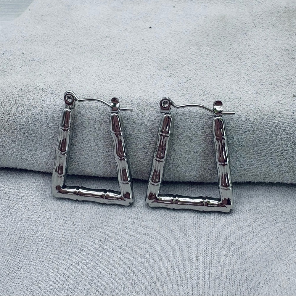 Lisa Bamboo Hoop (silver)