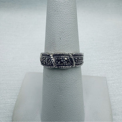 Swirling Marcasite Diamond Ring