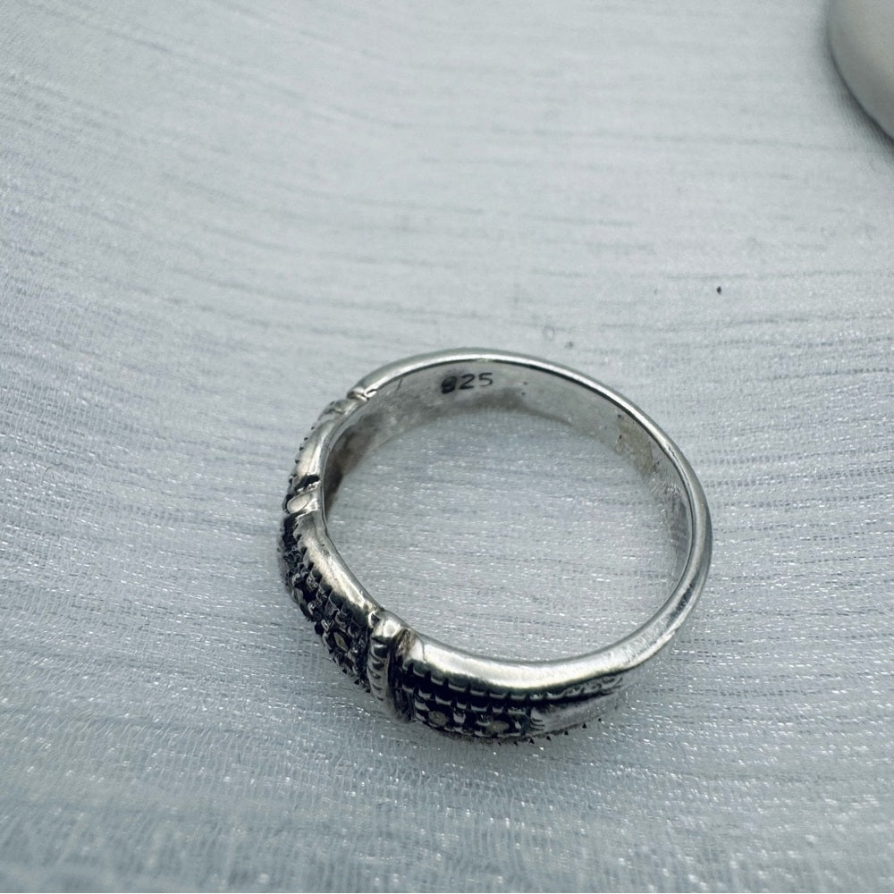 Swirling Marcasite Diamond Ring