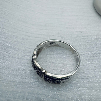 Swirling Marcasite Diamond Ring