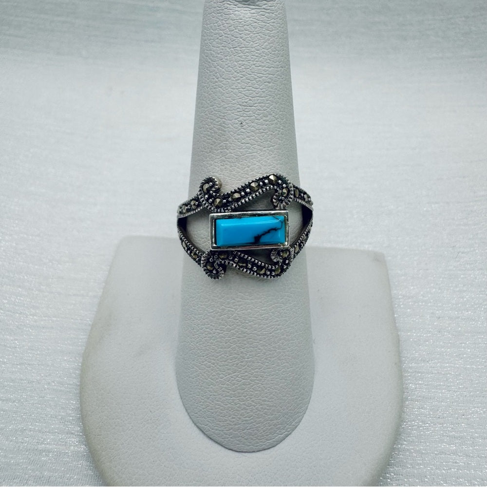 Magnesite & Marcasite Pavé Ring