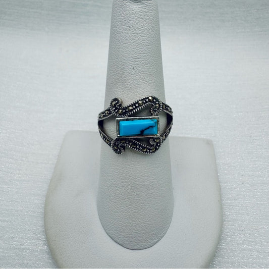 Magnesite & Marcasite Pavé Ring