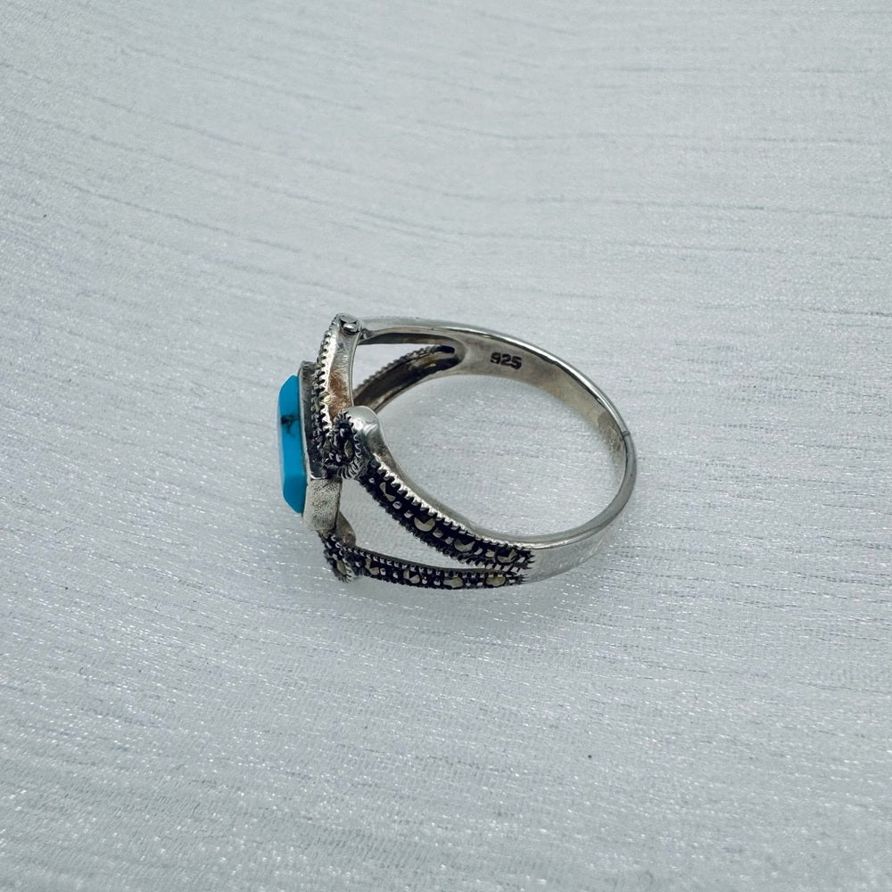 Magnesite & Marcasite Pavé Ring