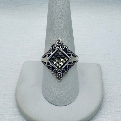 Marcasite Diamond Shaped Ring