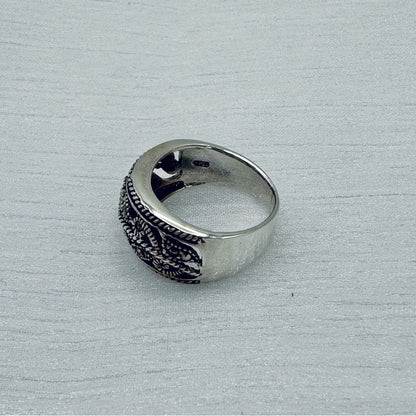 Flower Detail Marcasite Ring