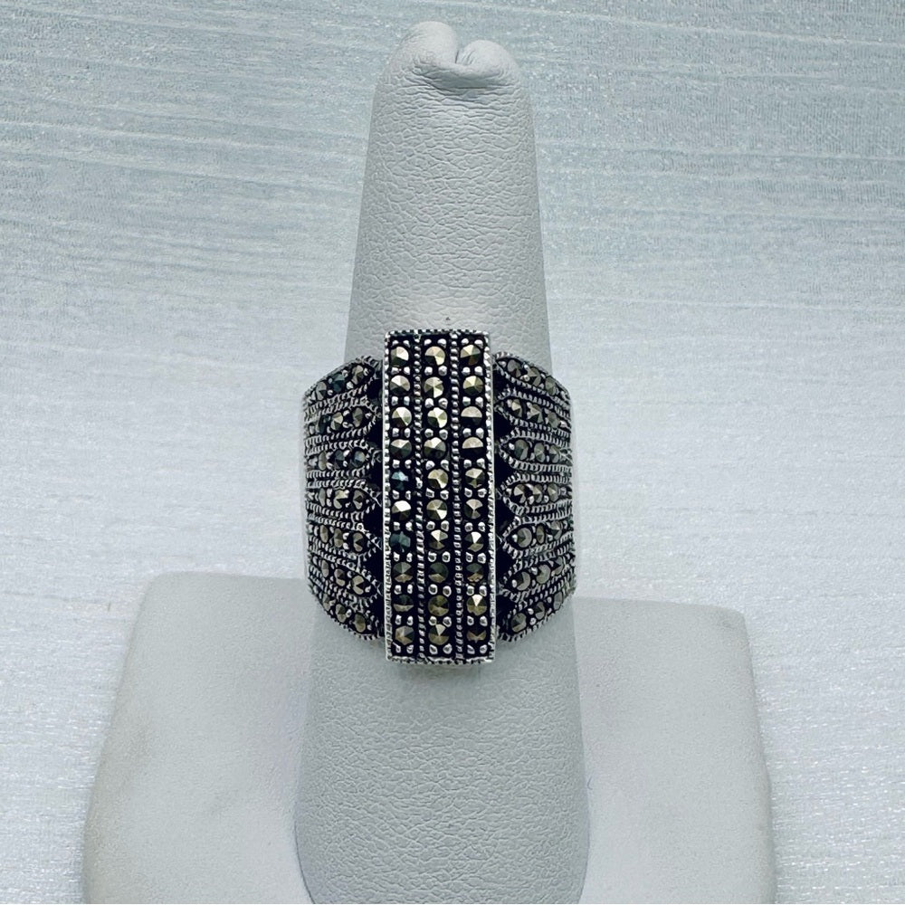 Pavé Marcasite Chunky Ring