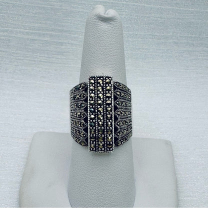 Pavé Marcasite Chunky Ring