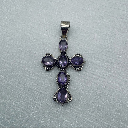 Amethyst S925 Cross Necklace
