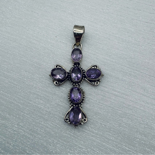 Amethyst S925 Cross Necklace