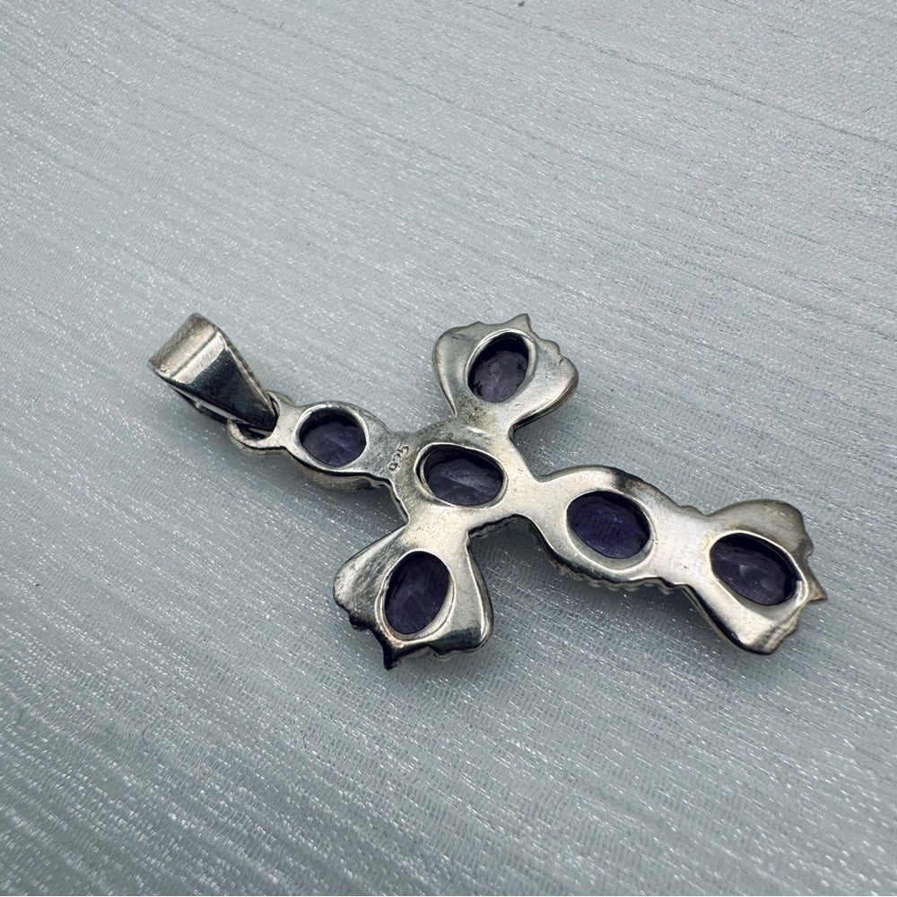 Amethyst S925 Cross Necklace