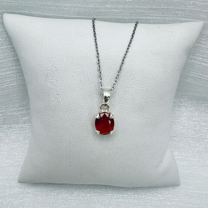 Orange Kyanite Oval Sterling Silver Pendant