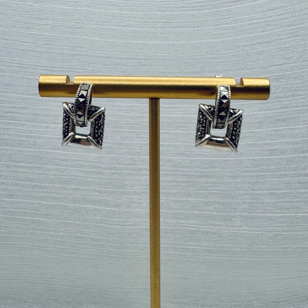Sterling Silver Marcasite Earrings S925