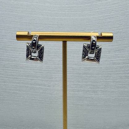 Sterling Silver Marcasite Earrings S925