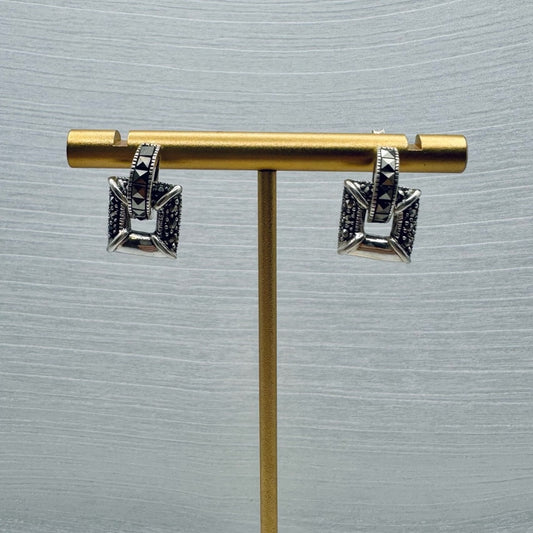 Sterling Silver Marcasite Earrings S925