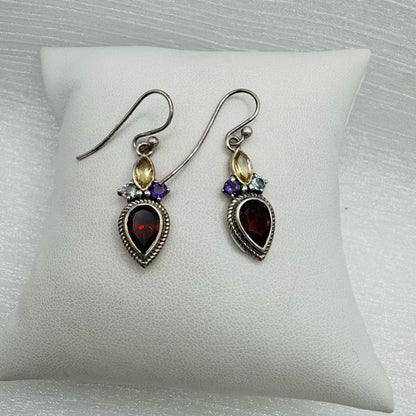 S925 Multicolored Gemstone Earrings