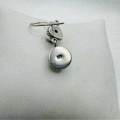 S925 Blue Topaz and Pearl Dangle Earrings