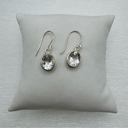 Clear Quartz AAA Quality S925 Oval Earrings