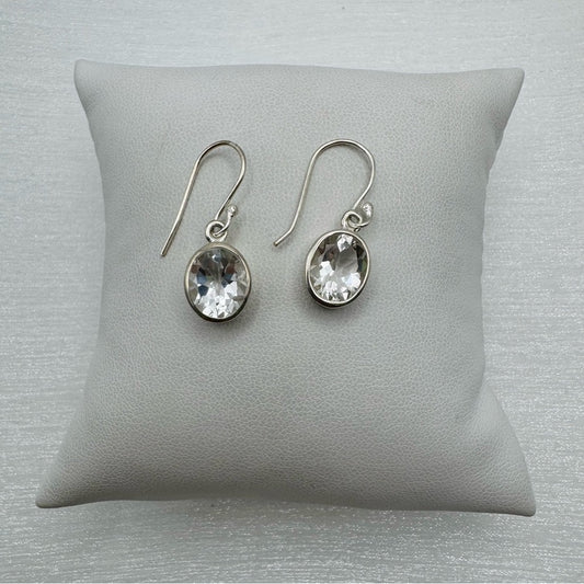 Clear Quartz AAA Quality S925 Oval Earrings