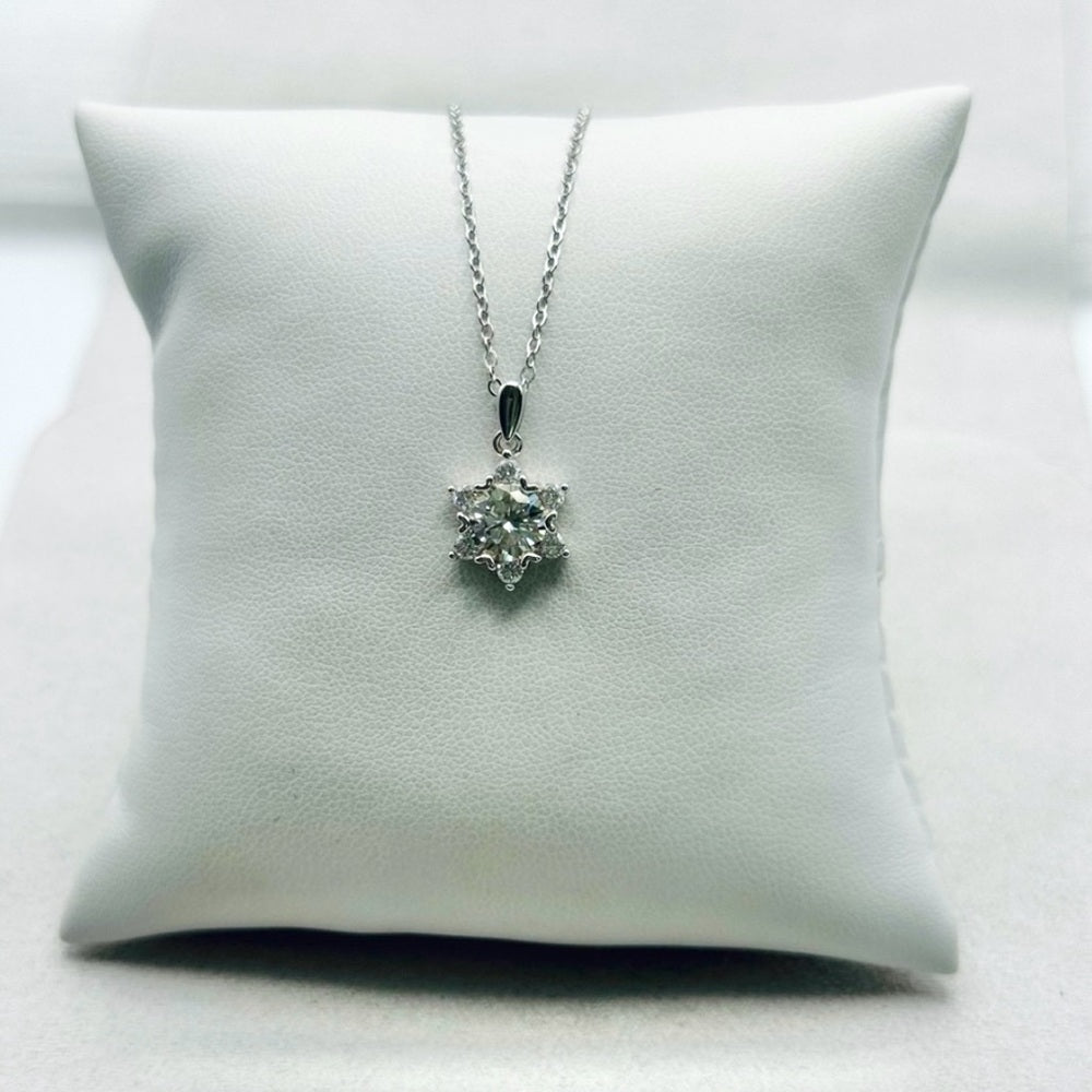 1 CT Moissanite Snowflake Necklace