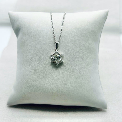 1 CT Moissanite Snowflake Necklace
