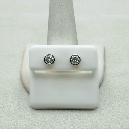 1 CT Total Moissanite Bezel Set Earrings