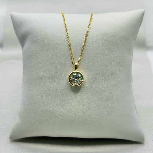 1 CT Moissanite Bezel Set Necklace