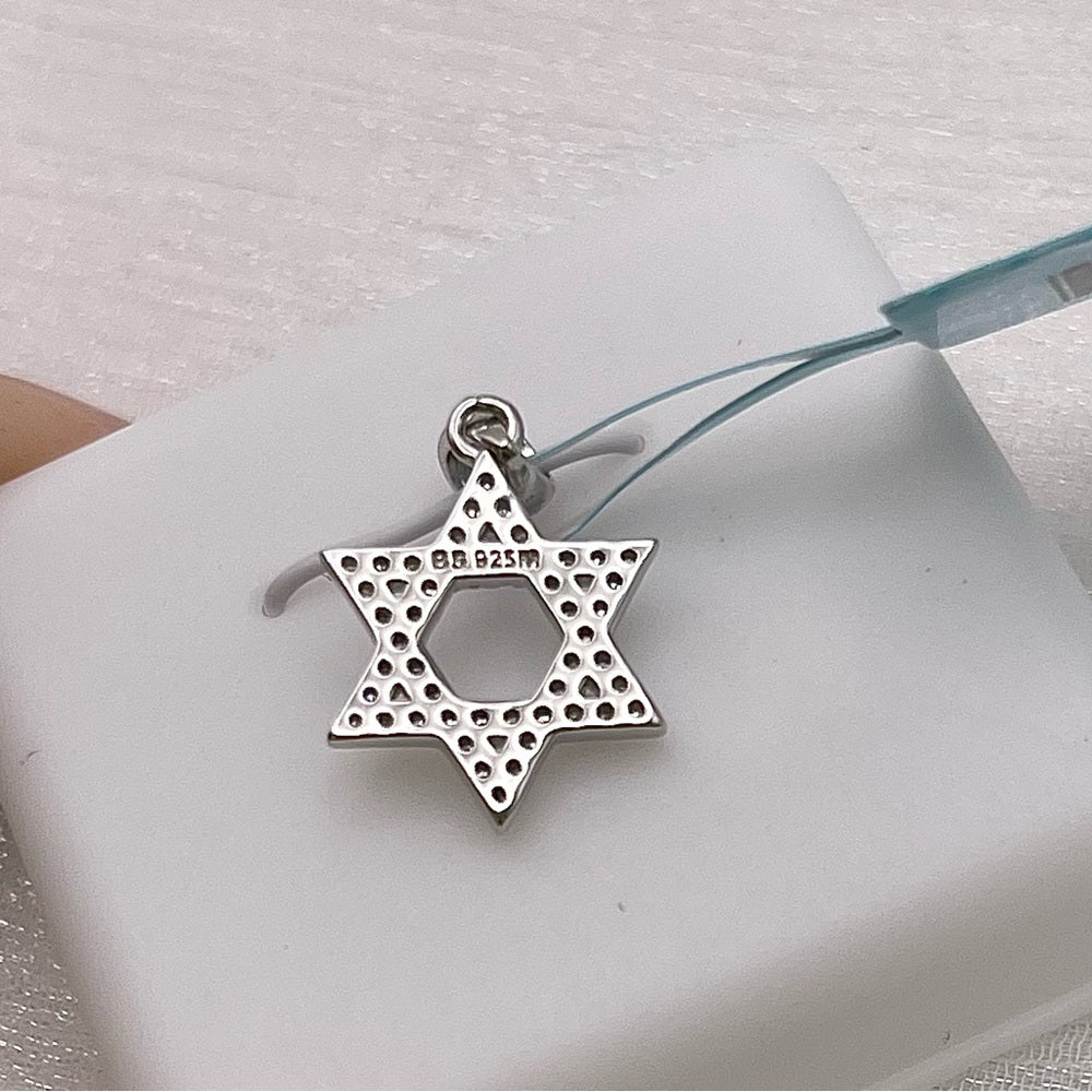 0.24 CT Moissanite Diamond Star of David ✡️ Pendant