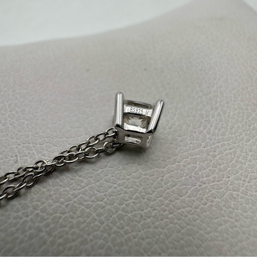Moissanite Princess Cut Diamond Necklace