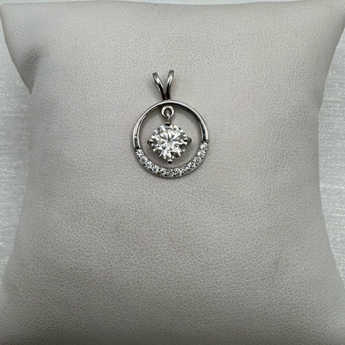 1 CT Moissanite Circle Dangle Pendant
