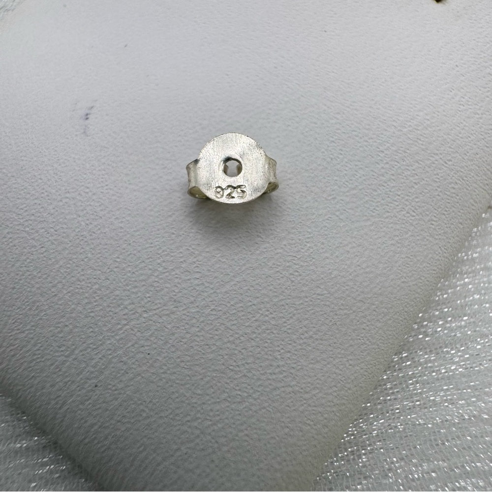 S925 Circle Swirl Black Onyx Stud Earrings