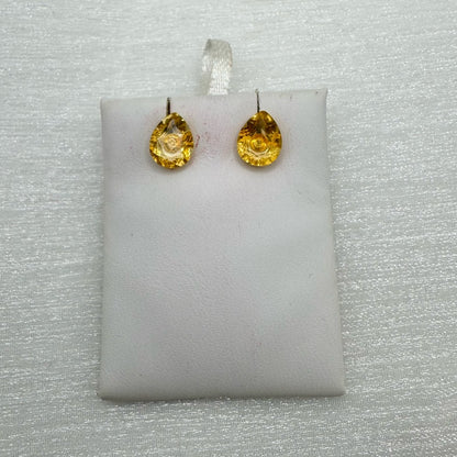 Citrine Floating Faceted Studs
