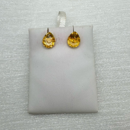Citrine Floating Faceted Studs
