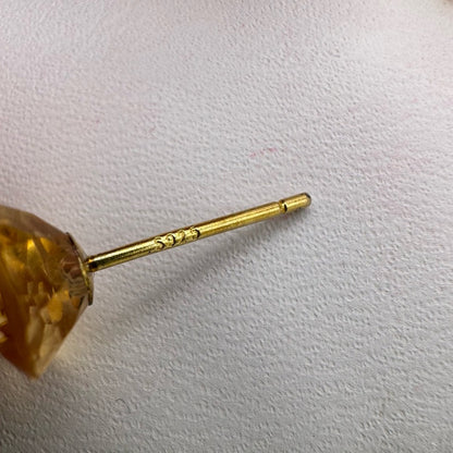 Citrine Floating Faceted Studs