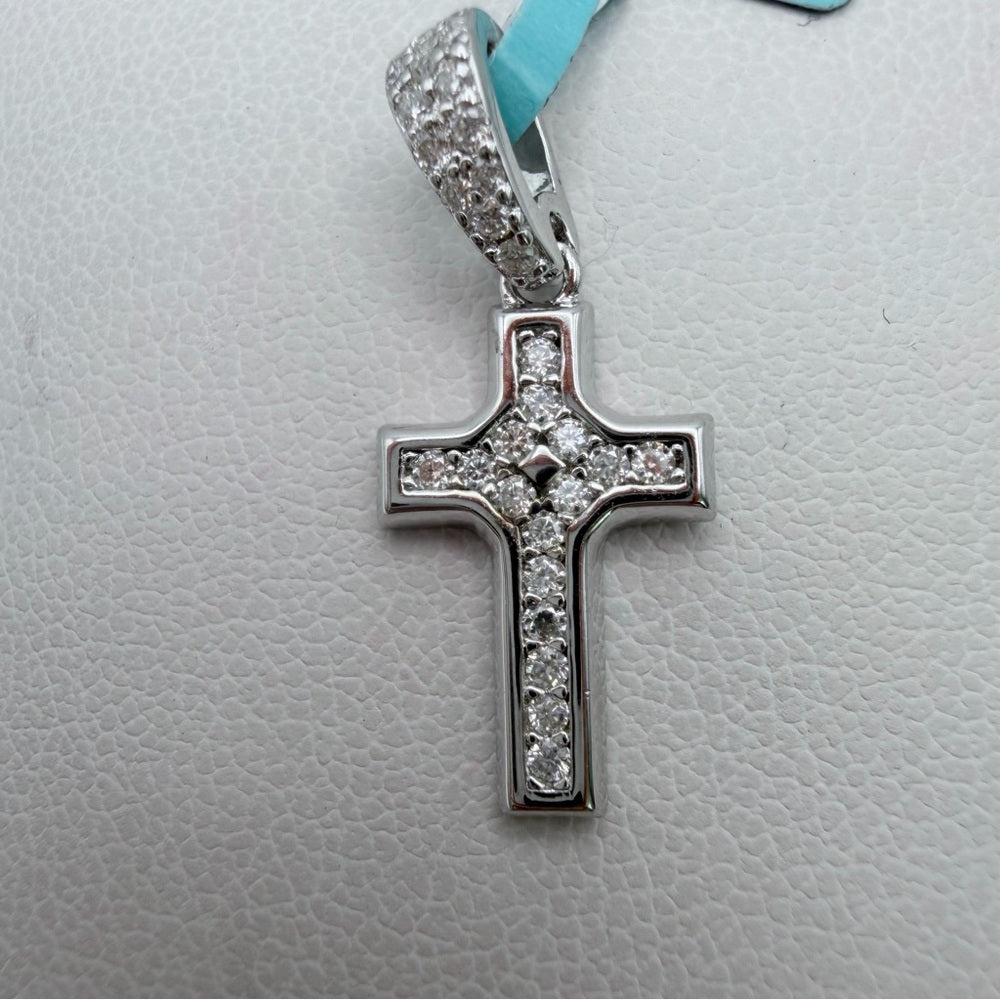 0.13 CT Moissanite Pavé Cross Pendant