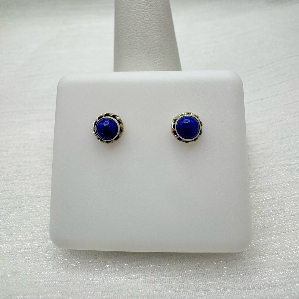 Lapis Swirl Stud Earrings